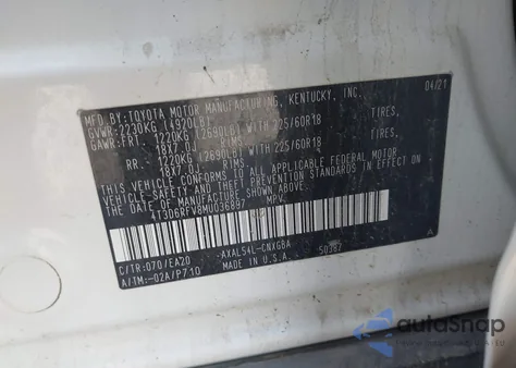 2021 Toyota Rav4 Hybrid Limited z USA, uszkodzony, nr VIN 4T3D6RFV8MU036897